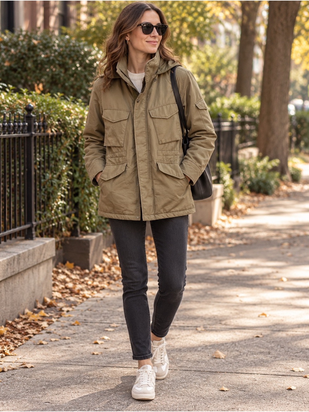 Rag & Bone New York Women’s XS Khaki Utility Field Jacket Hidden Hood Cargo